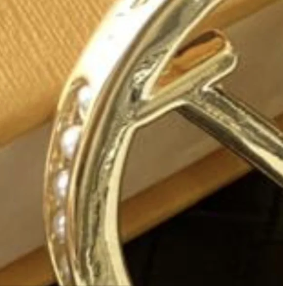 Louis Vuitton Gold Logo Pearl  Hoop Earrings NEW RARE - Picture 5 of 16